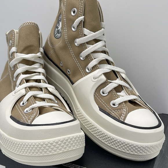 Converse Men’s CTAS CONSTRUCT HI ROASTED/BLACK/EGRET A03876C Platforms Sneakers - Picture 5 of 16